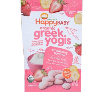 Happyyogis Yogurt Snacks – Organic – Freeze-dried – Greek – Babies And Toddlers – Strawberry Banana – 1 Oz – Case Of 8